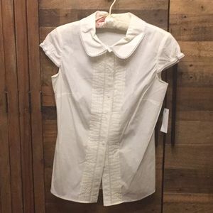 NWT Eli’s Tahari Blouse w/ Lace Trim - Sz XS
